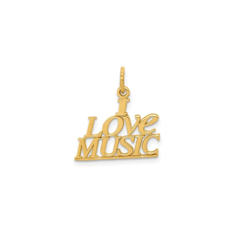 Religious Pendants with Cross or Star of David DesignsTiny I Love Music Pendant (14K)