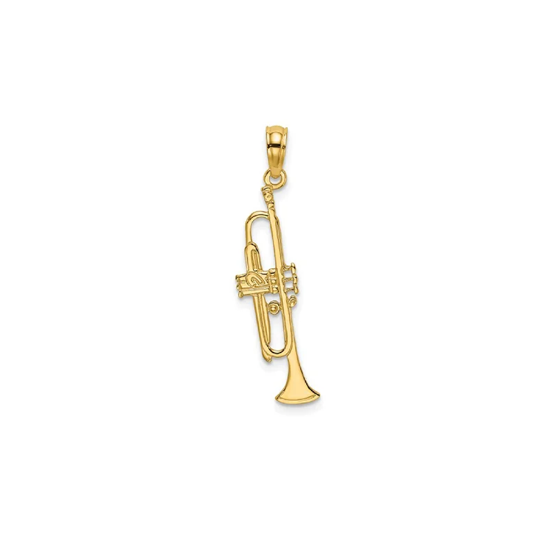 Religious Pendants with Cross or Star of David DesignsTiny Trumpet Pendant (14K)