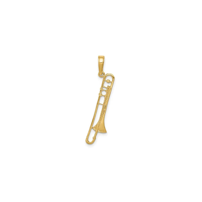 Gemstone - Encrusted Pendants with a Sparkling CenterpieceTiny Trombone Pendant (14K)