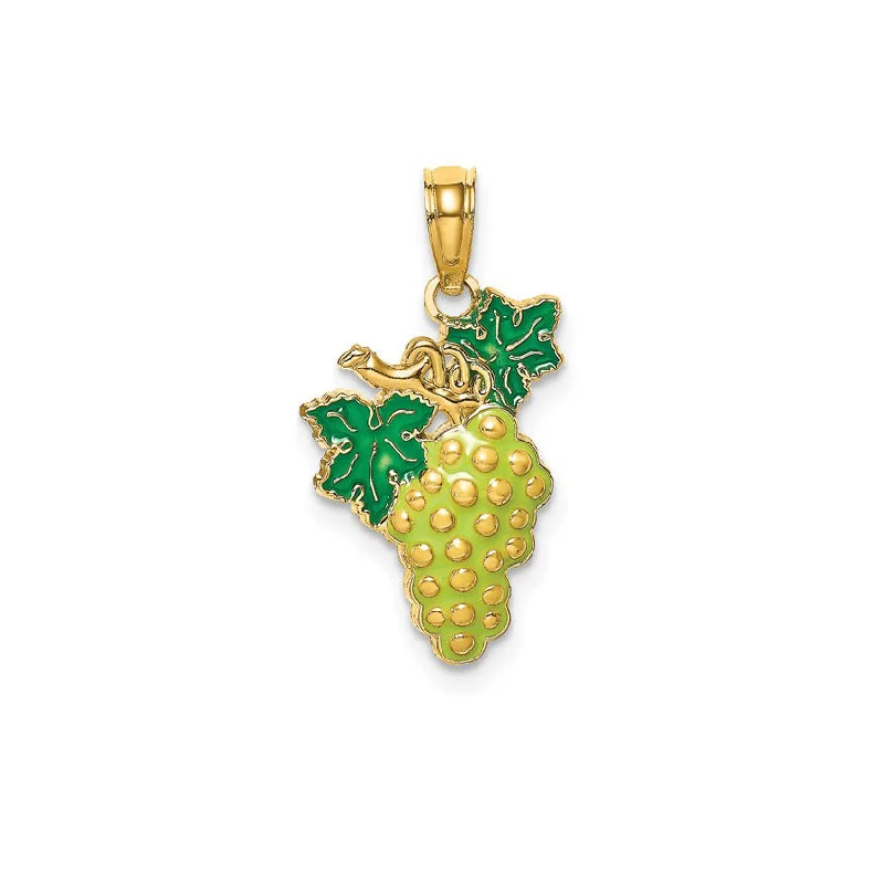 Charm Pendants with Multiple Small Decorative ElementsEnamel Grapes Fruit Pendant (14K)