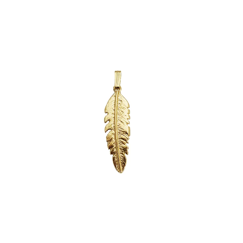 Charm Pendants with Multiple Small Decorative ElementsFeather Pendant (14K)