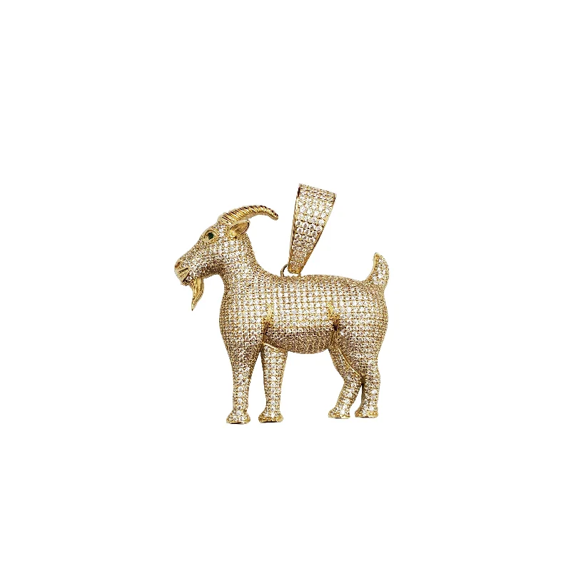 Charm Pendants with Multiple Small Decorative ElementsIced-Out Ram Pendant (14K)