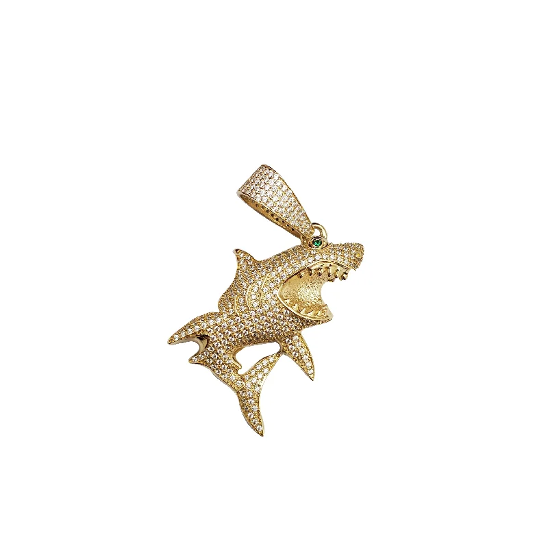 Animal - Shaped Pendants in Sterling SilverIced-Out Shark Pendant (14K)