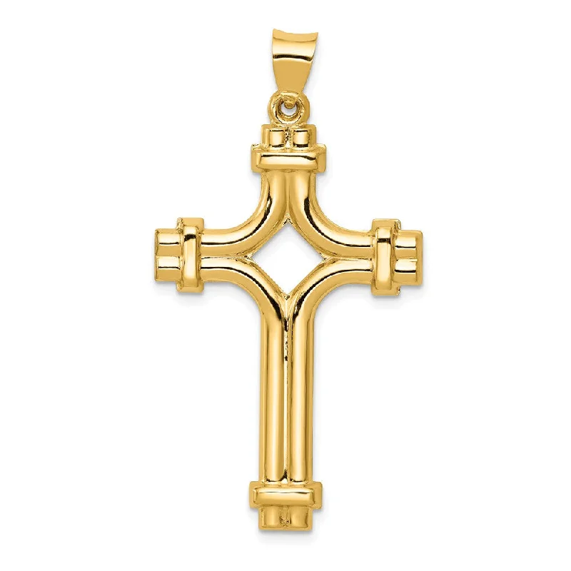 Animal - Shaped Pendants in Sterling SilverMen's 14k Yellow Gold Polished 2D Flanched Cross Pendant, 24 x 46mm