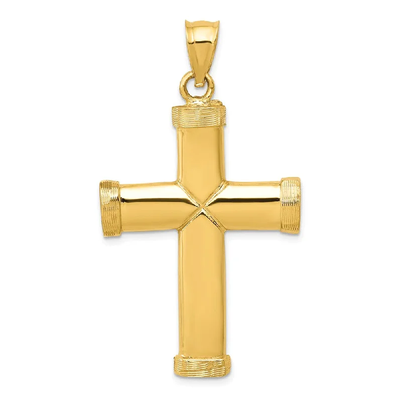 Animal - Shaped Pendants in Sterling SilverMen's 14k Yellow Gold Polished 2D Latin Cross Pendant, 25 x 46mm