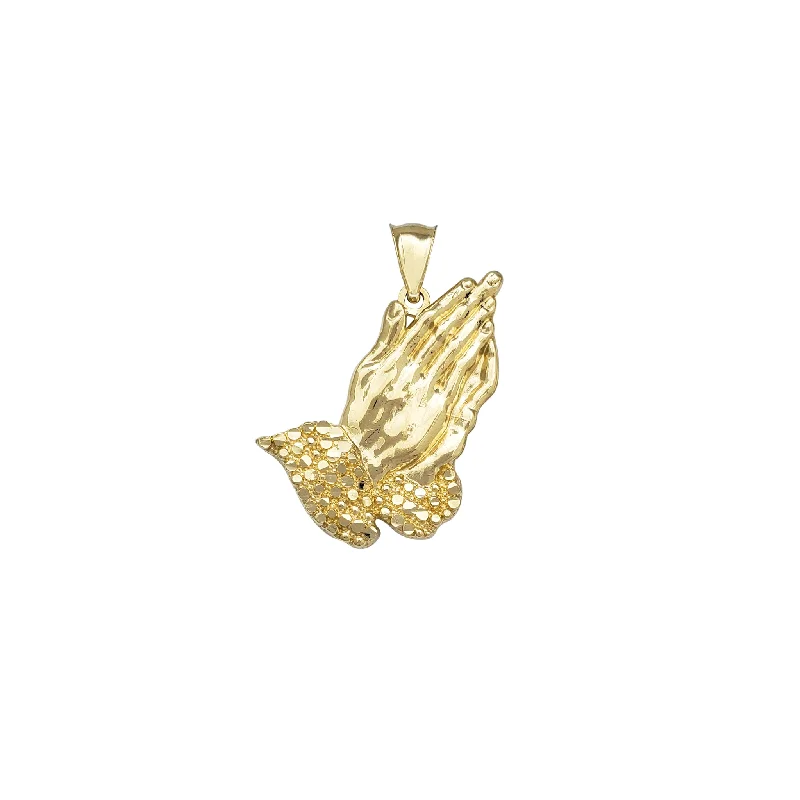 Charm Pendants with Multiple Small Decorative ElementsMesh-Back Praying Hands Pendant (14K)