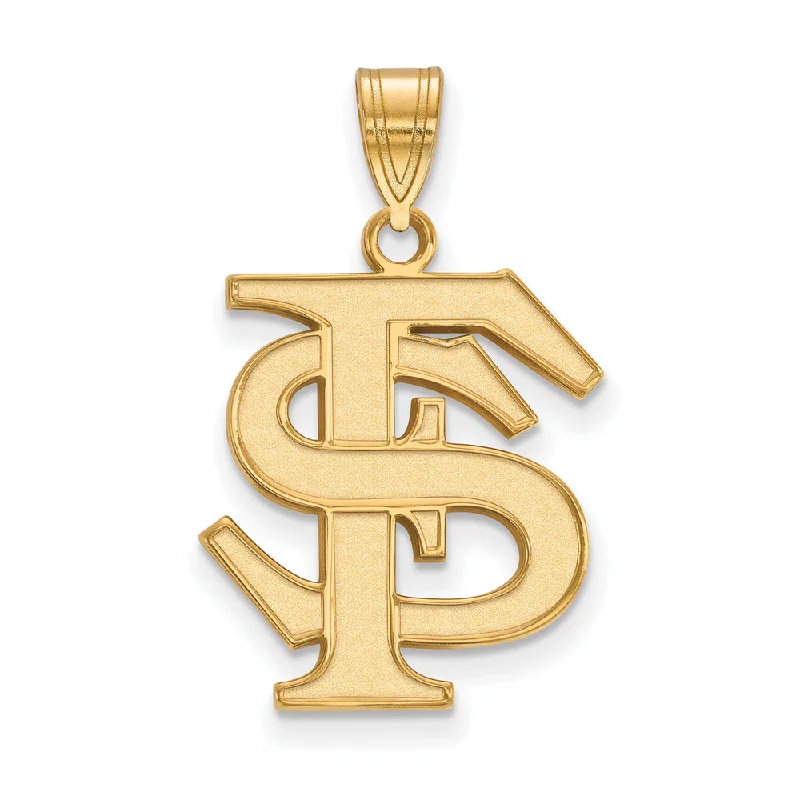 Religious Pendants with Cross or Star of David Designs14k Gold Plated Silver Florida State Univ. Large Pendant