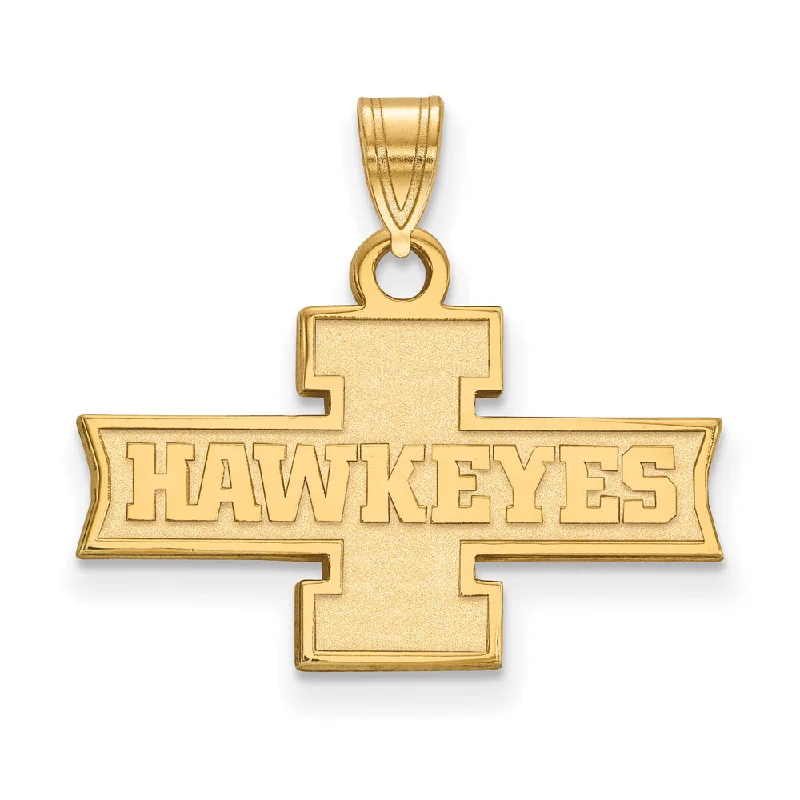 Animal - Shaped Pendants in Sterling Silver14k Gold Plated Silver U. of Iowa Small 'Hawkeyes' Logo Pendant