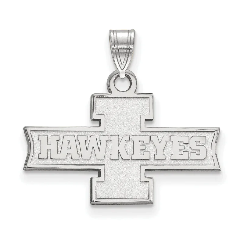 Gemstone - Encrusted Pendants with a Sparkling Centerpiece14k White Gold U. of Iowa Small 'Hawkeyes' Logo Pendant