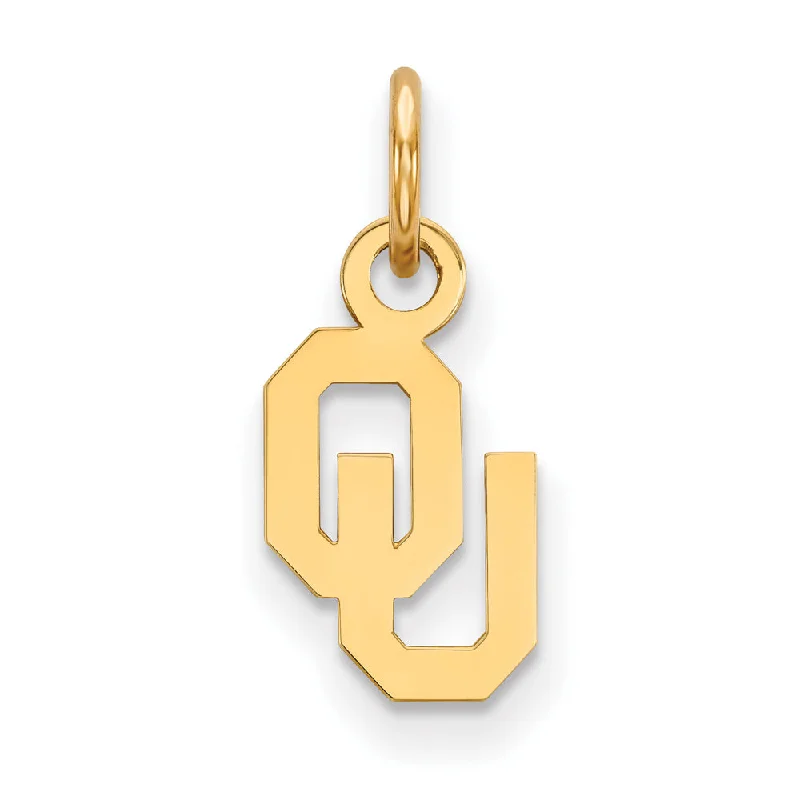 Gemstone - Encrusted Pendants with a Sparkling Centerpiece14k Yellow Gold U. of Oklahoma XS (Tiny) Charm or Pendant