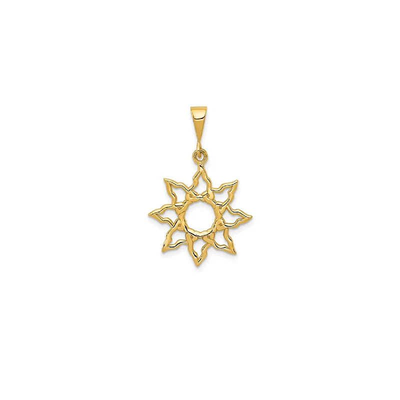 Gemstone - Encrusted Pendants with a Sparkling CenterpieceOutlined Sunburst Pendant (14K)