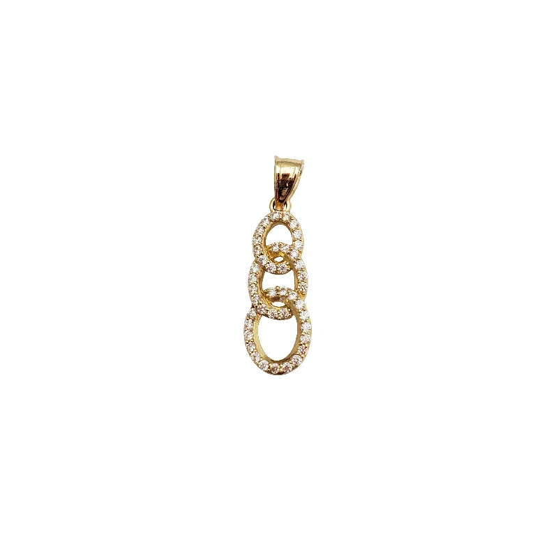 Charm Pendants with Multiple Small Decorative ElementsOutlined Triple Oval Shape Pendant (14K)