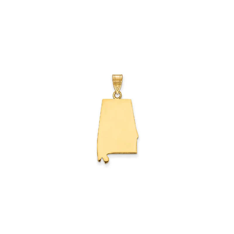 Gemstone - Encrusted Pendants with a Sparkling CenterpiecePlain Alabama State Pendant (14K)