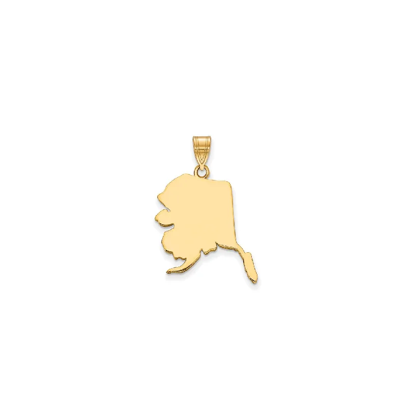 Animal - Shaped Pendants in Sterling SilverPlain Alaska State Pendant (14K)