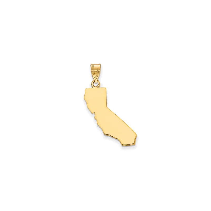 Gemstone - Encrusted Pendants with a Sparkling CenterpiecePlain California State Pendant (14K)