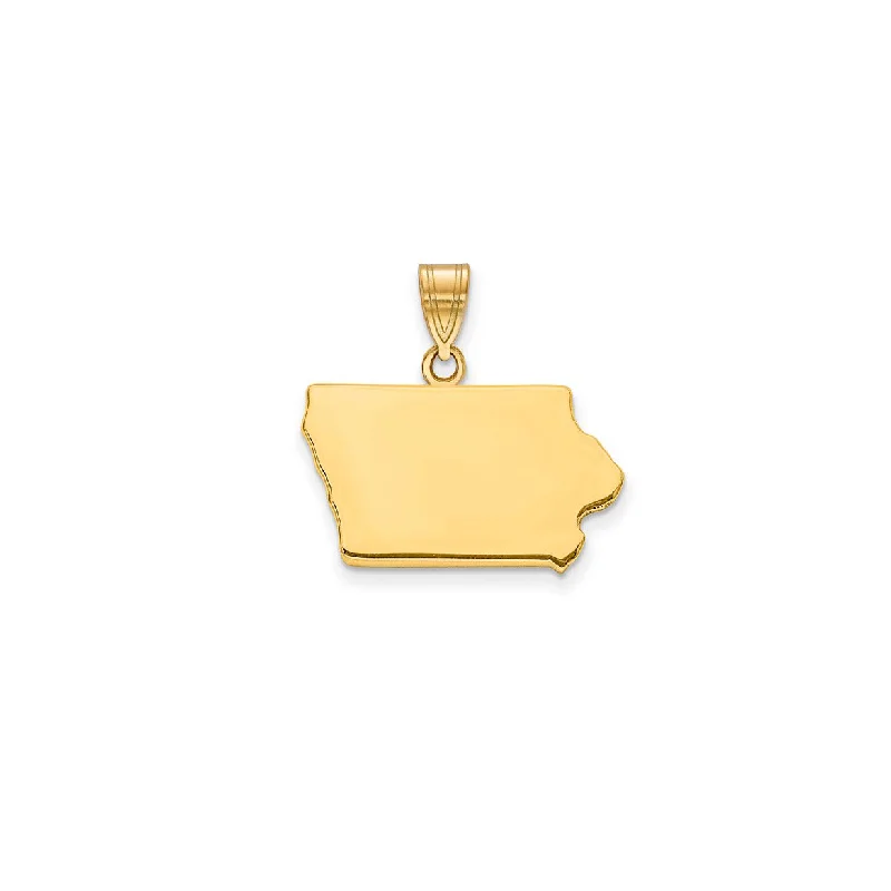 Gemstone - Encrusted Pendants with a Sparkling CenterpiecePlain Iowa State Pendant (14K)