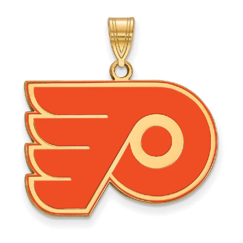 Animal - Shaped Pendants in Sterling SilverSS 14k Yellow Gold Plated NHL Philadelphia Flyers LG Enamel Pendant