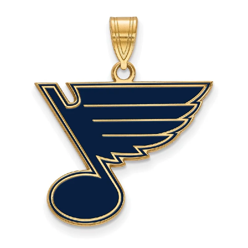 Initial Letter Pendants for a Personalized TouchSS 14k Yellow Gold Plated NHL St. Louis Blues LG Enamel Pendant