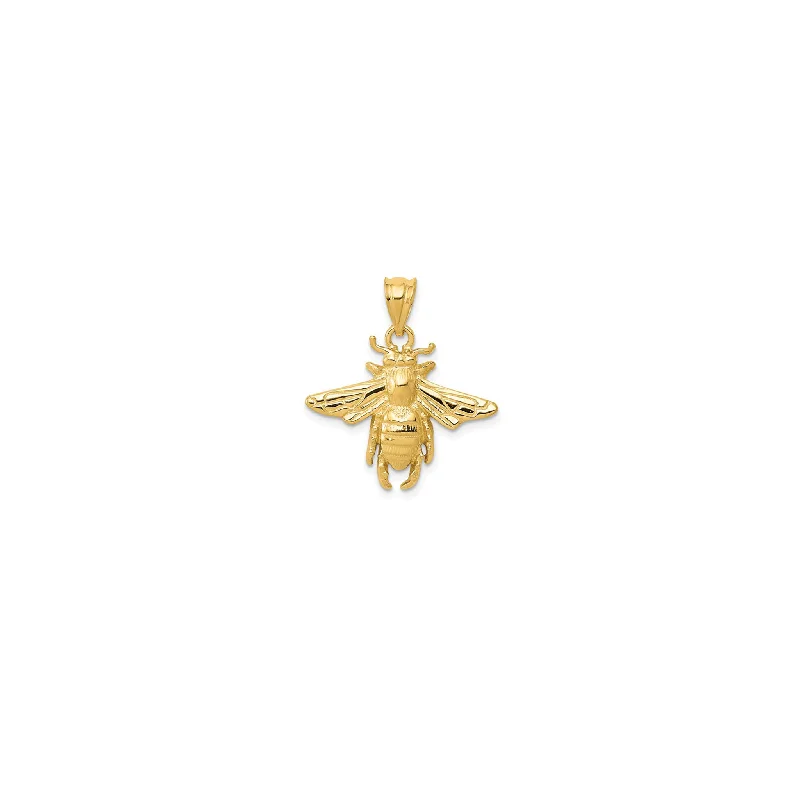 Gemstone - Encrusted Pendants with a Sparkling CenterpieceTextured Bee Pendant (14K)