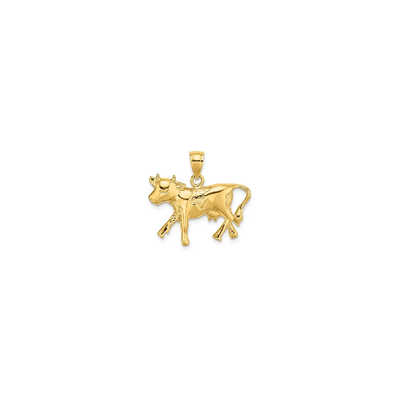 Animal - Shaped Pendants in Sterling SilverTextured Cow Pendant (14K)