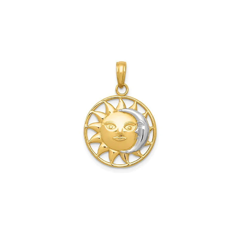 Animal - Shaped Pendants in Sterling SilverTwo-Tone Crescent Moon & Sun Pendant (14K)