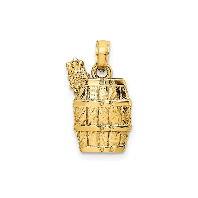 Religious Pendants with Cross or Star of David DesignsWine Barrel with Grapes Pendant (14K)