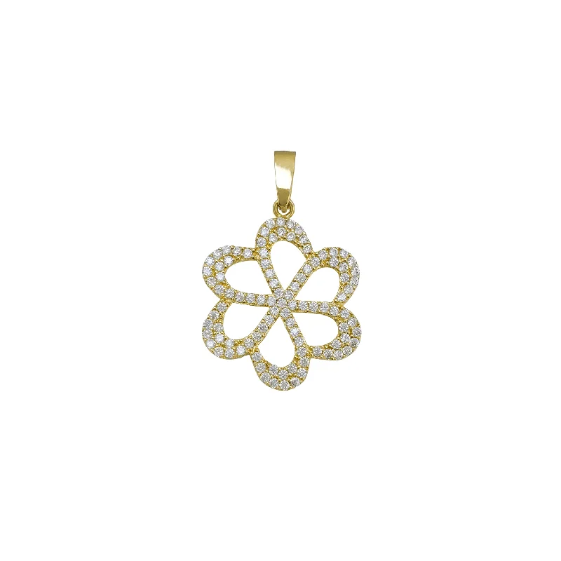 Animal - Shaped Pendants in Sterling SilverZirconia Outline Six-Petals Flower Pendant (14K)